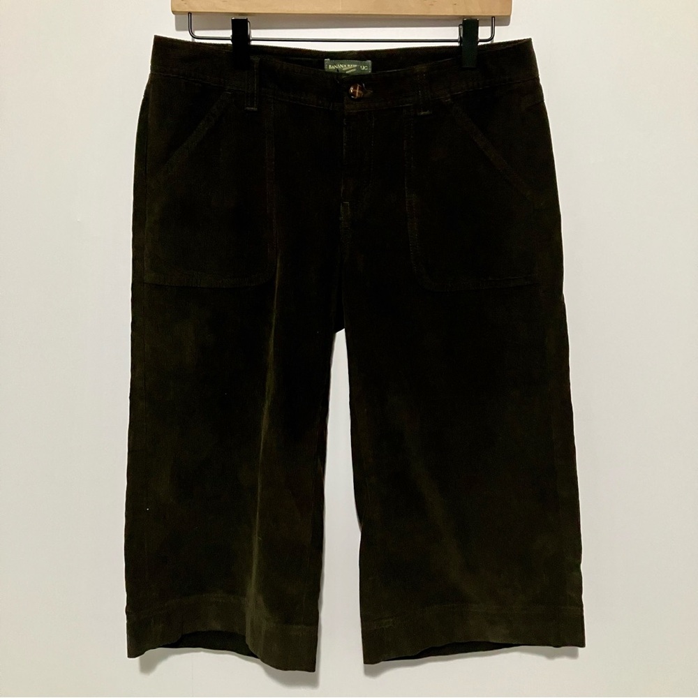 Banana Republic Chocolate Brown Corduroy Wide Leg Cropped Pant Size 4